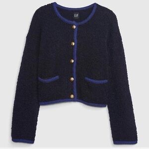 GAP Navy and Blue Boucle sweater cardigan